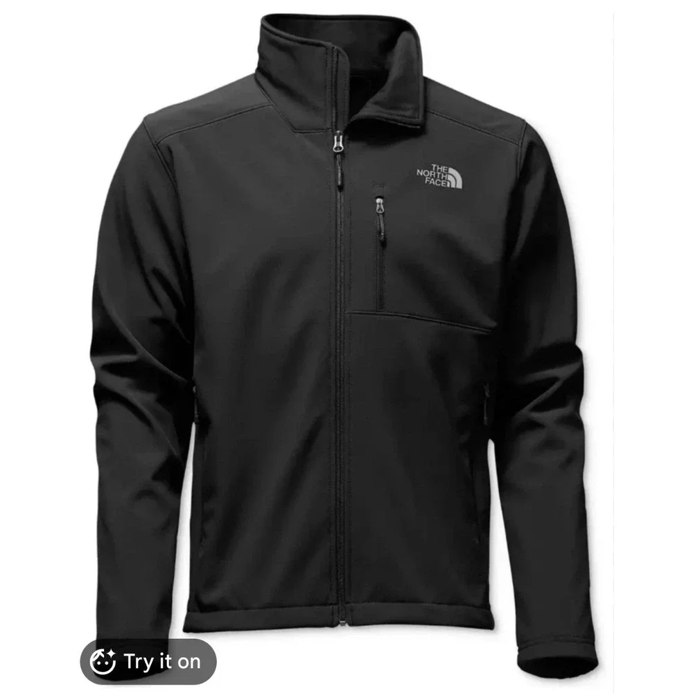 The North Face Mens Apex Bionic Softshell Jacket Black Full Zip Windbreaker XL